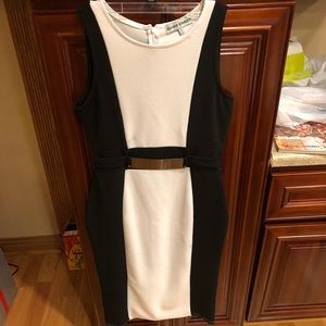 Black and White Fitted Dress